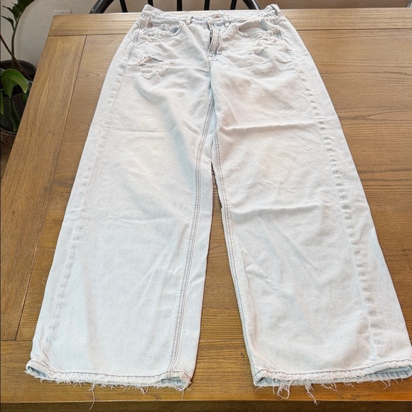 American Eagle Outfitters Sky Blue Wide Leg Jeans - Picture 2 of 6